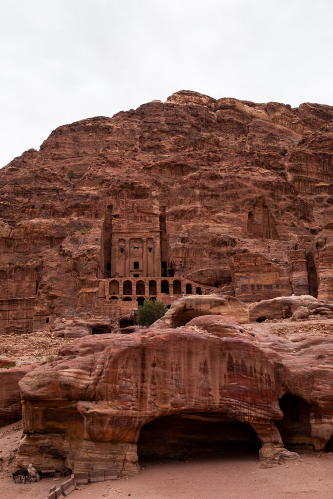 Petra in Jordan. Royal Tombs in Petra. Road trip in Jordan. Highlights in Jordan