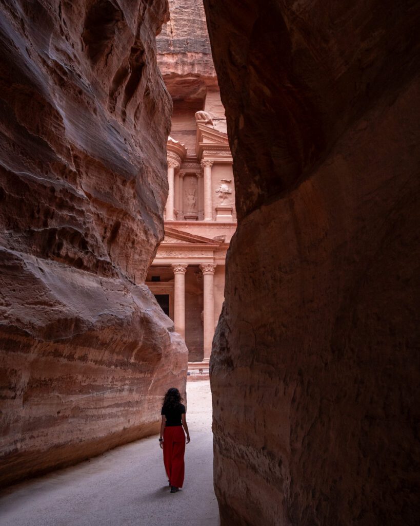 Petra in Jordan. Treasury. Places in Jordan. Jordan itinerary.