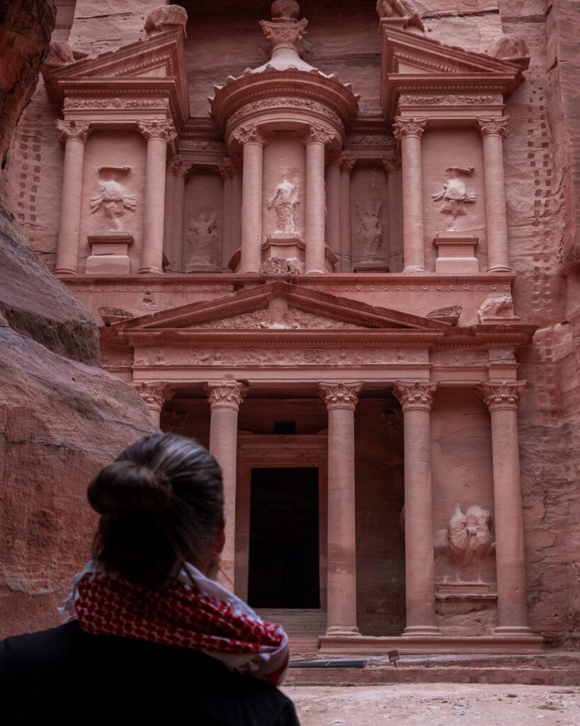 Petra in Jordan. Treasury. Places in Jordan. Jordan itinerary. Highlights in Jordan