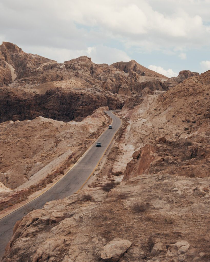 Dana Biosphere Reserve. Jordan highway. Mountains in Jordan. Jordan Road trip in 7 days. Jordan itinerary