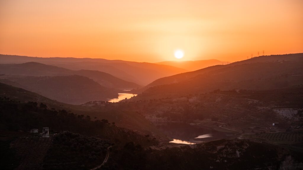 Road trip in jordan. Sunset in jordan