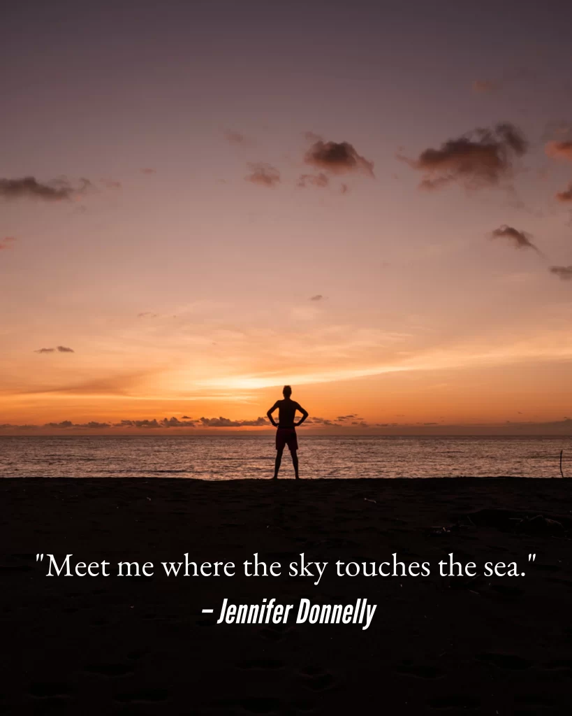 Meet me where the sky touches the sea. inspiring captions about the oceans