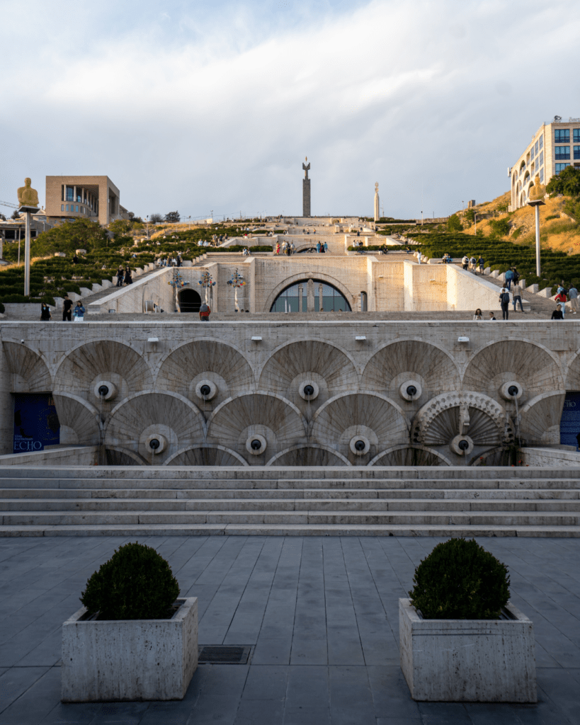 Cascade in Yerevan, a place to avoid driving in Armenia